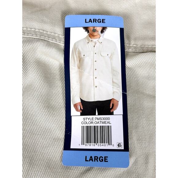 New Lucky Brand Shacket Shirt Jacket Large Oatmeal Button Up Long Sleeve NWT - Picture 11 of 15